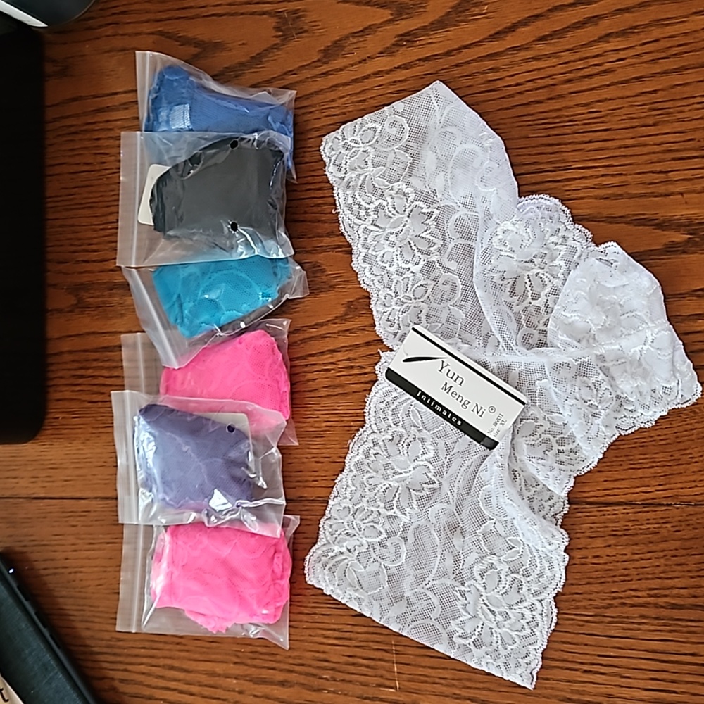 7 pairs of lace boyshort panties